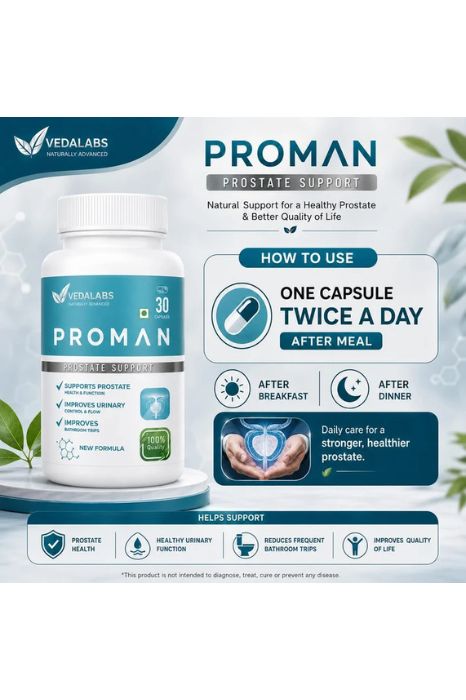Proman prostate support Prostate & Urinary Wellness Support – Nutraceutical Capsule Vedalabs Proman prostate support capsule