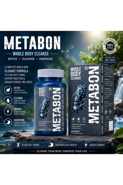 Metabon Detox Whole Body Cleanse & Detox Support – Nutraceutical Capsule Metabon