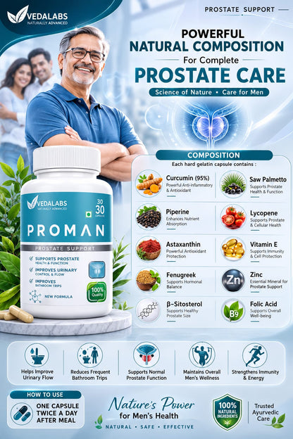 Proman prostate support Prostate & Urinary Wellness Support – Nutraceutical Capsule Vedalabs Proman prostate support capsule