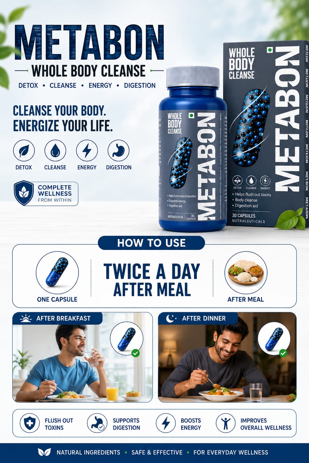 Metabon Detox Whole Body Cleanse & Detox Support – Nutraceutical Capsule Metabon