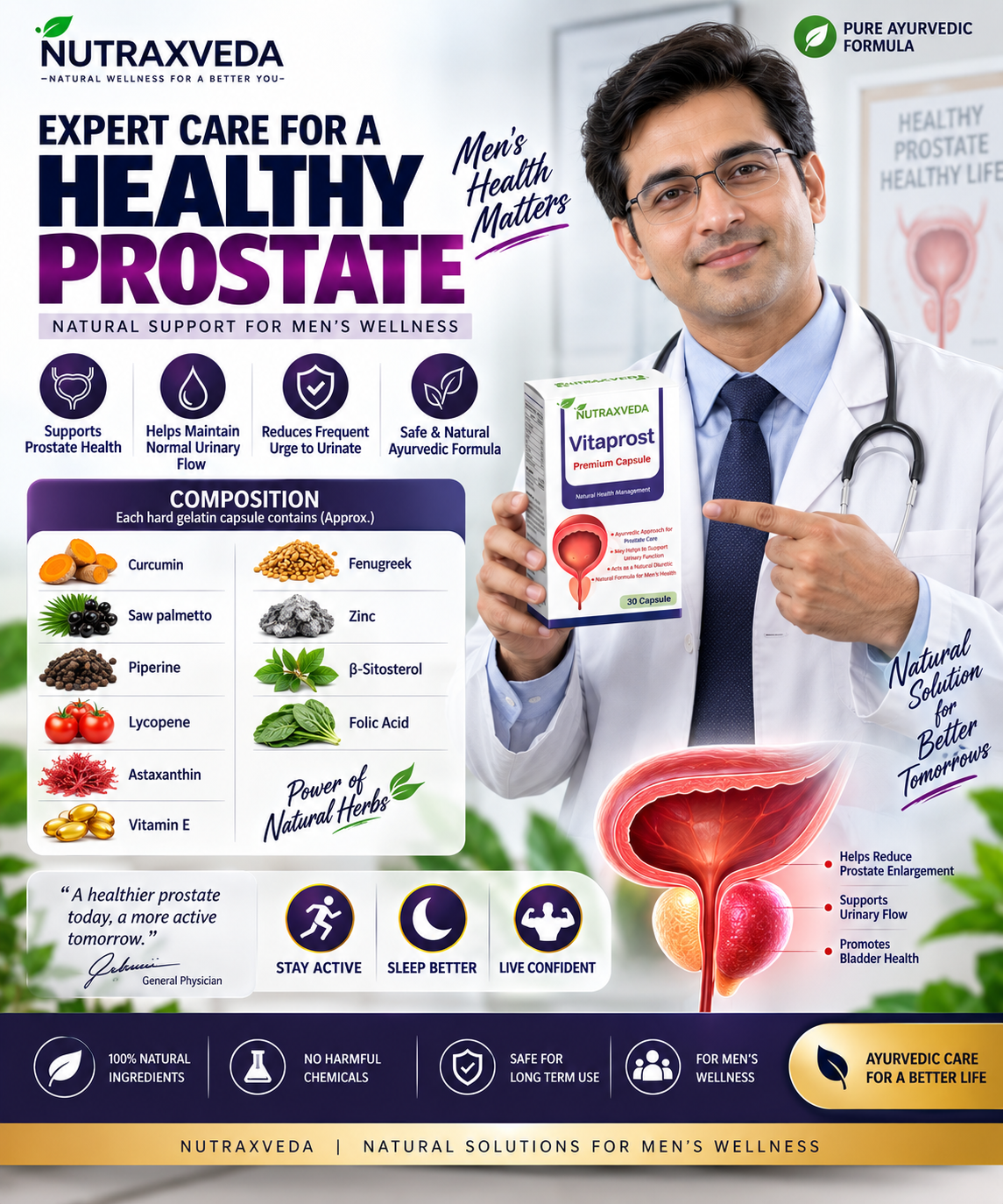 Vitaprost capsule Nutraxveda Vitaprost capsules prostate support capsule